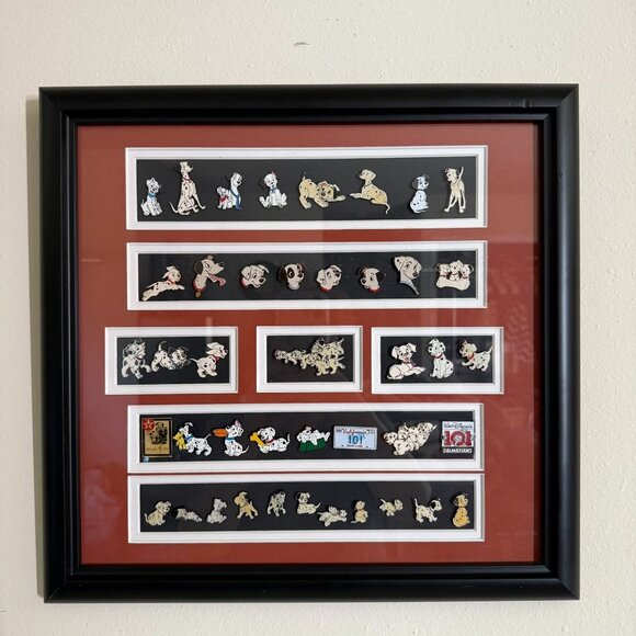 Disney Other - Framed Disney 101 Dalmatians Pin Collection Wall Art Over 40 Pins Display OOAK